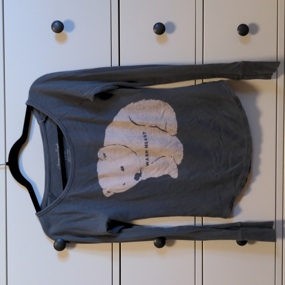 waffle knit wide neck long sleeve shirt